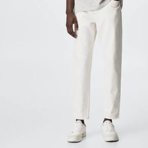 NWT- Mango ben tapered loose crop jeans-34